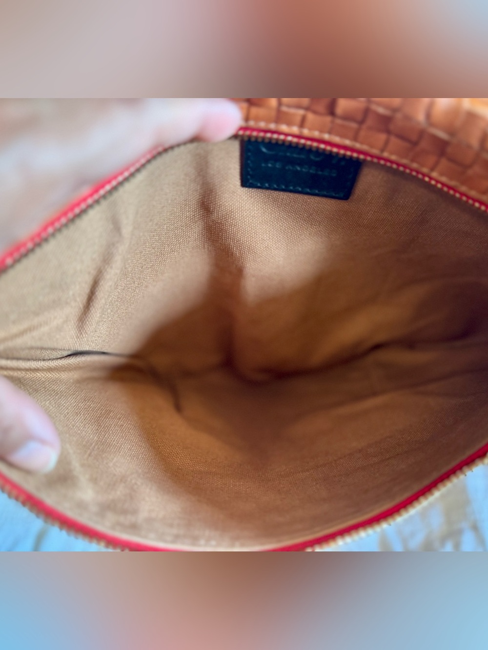 Clare V - Grande Fanny in Natural Woven with Red Zipper - Picture 4 of 6